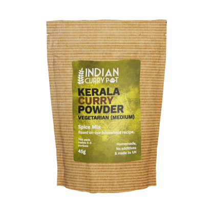 Pack of Kerala Curry Powder from Indian Curry Pot on a white background